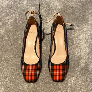 J.Crew Plaid Heels w/ Sparkle Bottom Price Final!
